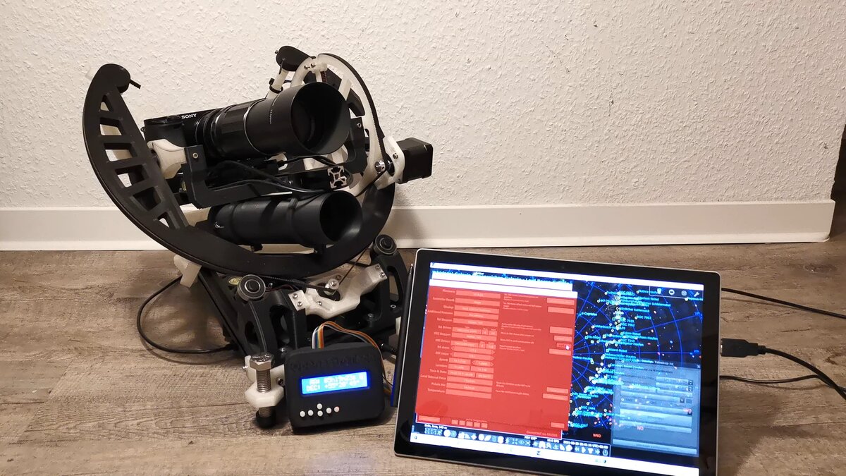 OpenAstroTracker assemblé — système de suivi des étoiles DIY pour astrophotographie